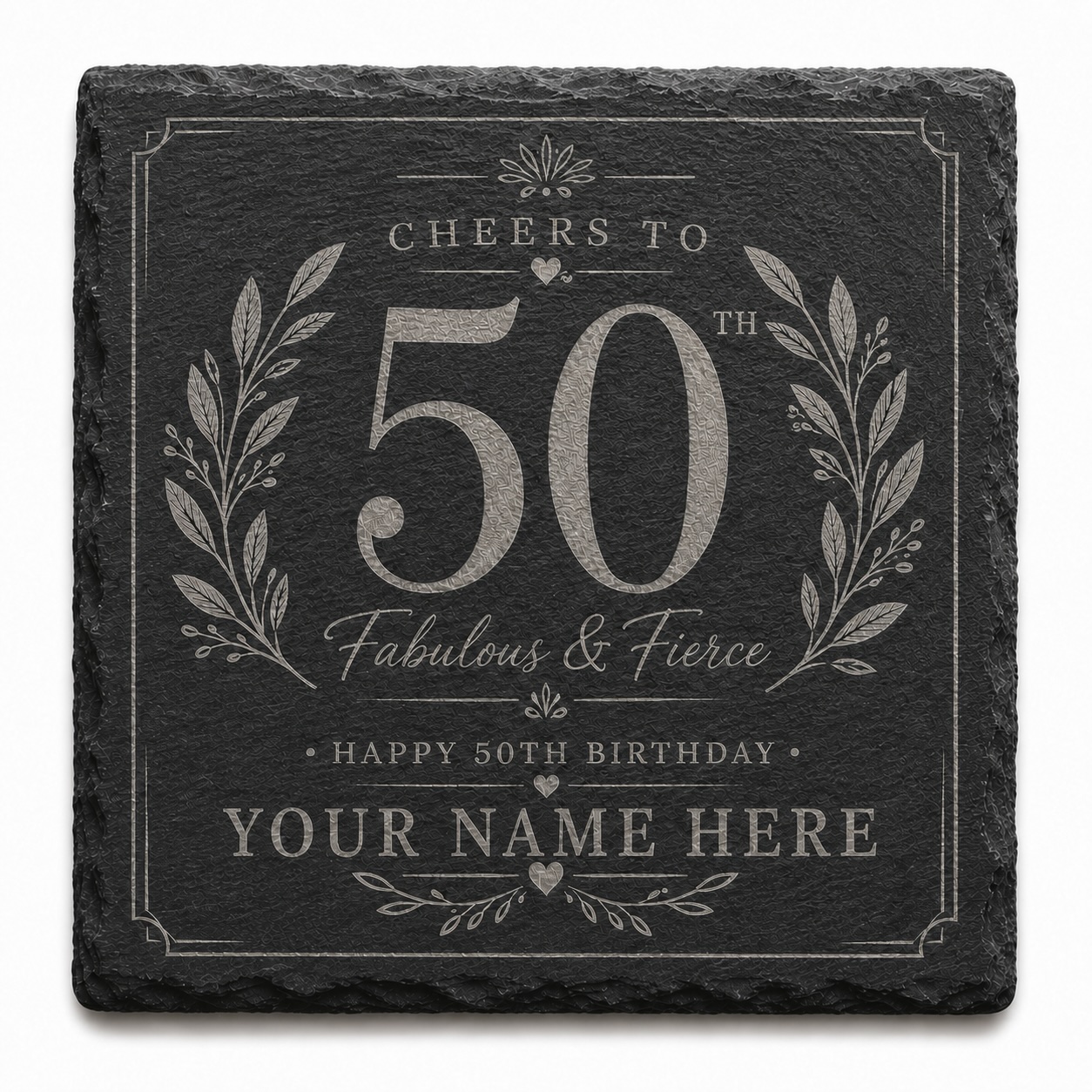 Custom engraved stone coasters by Runi Designs